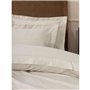 Parure de lit - 1 housse de couette 220 x 240 cm + 2 taies d'oreiller 60 x 60 cm - Satiné 100% coton - Beige