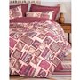 Parure de lit - 1 housse de couette 220 x 240 cm + 2 taies d'oreiller 60 x 60 cm - 100% coton ranforcé - Rouge