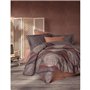 Parure de lit - 1 housse de couette 220 x 240 cm + 2 taies d'oreiller 60 x 60 cm - 100% coton ranforcé - Cannelle