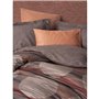 Parure de lit - 1 housse de couette 220 x 240 cm + 2 taies d'oreiller 60 x 60 cm - 100% coton ranforcé - Cannelle