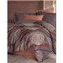 Parure de lit - 1 housse de couette 220 x 240 cm + 2 taies d'oreiller 60 x 60 cm - 100% coton ranforcé - Cannelle