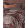 Parure de lit - 1 housse de couette 220 x 240 cm + 2 taies d'oreiller 60 x 60 cm - 100% coton ranforcé - Cannelle