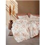 Parure de lit - 1 housse de couette 220 x 240 cm + 2 taies d'oreiller 60 x 60 cm - 100% coton ranforcé - Cannelle