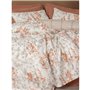 Parure de lit - 1 housse de couette 220 x 240 cm + 2 taies d'oreiller 60 x 60 cm - 100% coton ranforcé - Cannelle