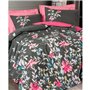 Parure de lit - 1 housse de couette 220 x 240 cm + 2 taies d'oreiller 60 x 60 cm - 100% coton ranforcé - Rose