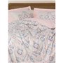 Parure de lit - 1 housse de couette 220 x 240 cm + 2 taies d'oreiller 60 x 60 cm - 100% coton ranforcé - Saumon