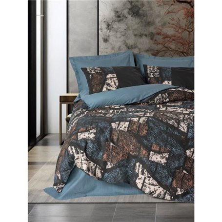 Parure de lit - 1 housse de couette 220 x 240 cm + 2 taies d'oreiller 60 x 60 cm - 100% coton ranforcé - Vert