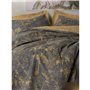 Parure de lit - 1 housse de couette 220 x 240 cm + 2 taies d'oreiller 60 x 60 cm - 100% coton ranforcé - Moutarde