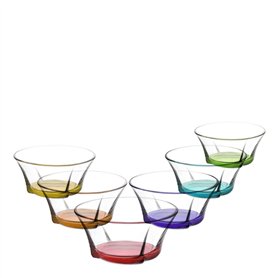 Gurallar Artcraft Lot de 6 Bols à Dessert en Verre Multicolore 310 CC