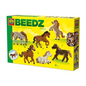 SES Creative 06222 Beedz Crée des Chevaux avec des Perles à Repasser - Fabrique Ton Cheval Préféré avec des Perles - Plaque Carr
