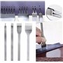 Shuny Kit Outils Perforatrice 4 Pcs, 4mm DIY Cuir, Griffe Perforateur Artisanat, Trou Couture Diamant Laçage Pour Artisanat