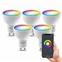 CALEX Lot de 5 Smart Ampoules LED GU10 RGB CCT WiFi