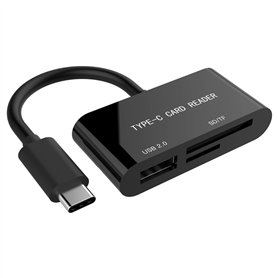Gembird UHB-CR3-02 lecteur de carte mémoire Noir USB 3.0 (3.1 Gen 1) Type-C - Lecteurs de carte mémoire (MicroSD (TransFlash)