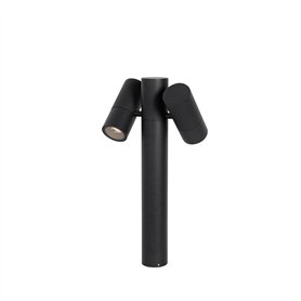 QAZQA duo - Lampe sur pied extérieur - 2 lumière - L 25 cm - Noir - Moderne - éclairage extérieur