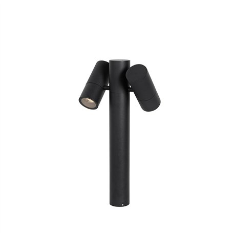 QAZQA duo - Lampe sur pied extérieur - 2 lumière - L 25 cm - Noir - Moderne - éclairage extérieur