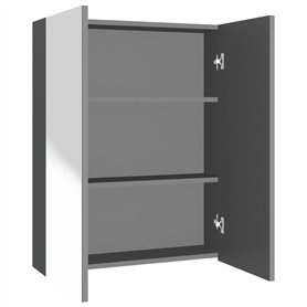 vidaXL Armadietto a Specchio per Bagno 60x15x75 cm MDF Antracite