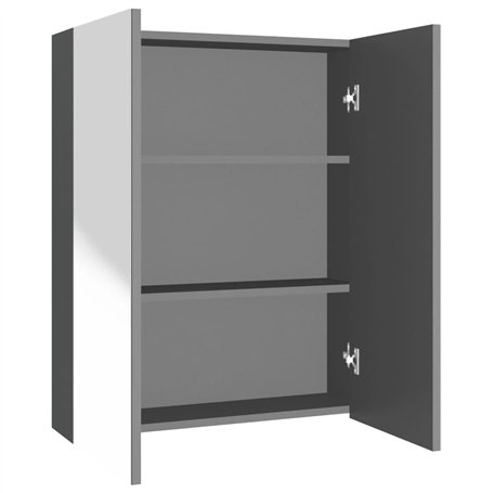 vidaXL Armadietto a Specchio per Bagno 60x15x75 cm MDF Antracite