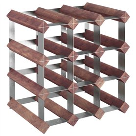 vidaXL Casier à Bouteilles pour 12 Bouteilles Porte-Bouteille Étagère à Vin Stockage Rangement Maison Intérieur Marron Bois Pin