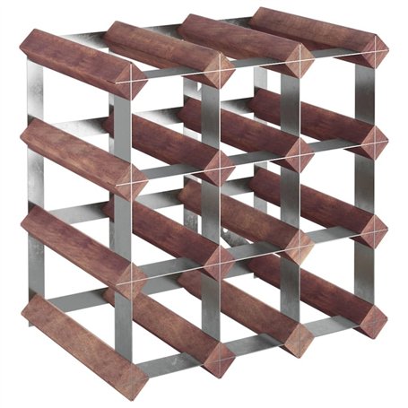 vidaXL Casier à Bouteilles pour 12 Bouteilles Porte-Bouteille Étagère à Vin Stockage Rangement Maison Intérieur Marron Bois Pin