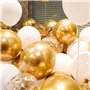 Elalove 70 Ballons Blancs et Dorés à Paillettes pour Mariage Anniversaire - Kit Décoration Fête avec 20 Ballons Or 12", 10 Ballo