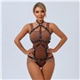 YIYELIY Chaîne de corps en cuir punk Ceinture Harnais Chaînes thoracique en cuir Noir Chaîne de taille en cuir Ceinture pour fem