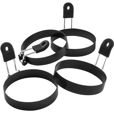 Lot de 4 grands anneaux à œufs antiadhésifs de 8