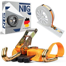4 Pieces - Sangle de Serrage pour Le Transport de Voitures - 50 mm de Large - 2