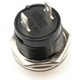 Lot de 10 interrupteurs momentanés à bouton-poussoir momentané - 16 mm - Rouge et noir - 3 A 250 V CA - 2 pôles - Mini interrupt