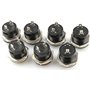 Lot de 10 interrupteurs momentanés à bouton-poussoir momentané - 16 mm - Rouge et noir - 3 A 250 V CA - 2 pôles - Mini interrupt
