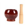 Mortier pilon Cuisine Mortier en porcelaine avec pilon en bois Home Vintage Design Brown Mortier et pilon Spice Herb Grinder Pil