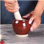 Mortier pilon Cuisine Mortier en porcelaine avec pilon en bois Home Vintage Design Brown Mortier et pilon Spice Herb Grinder Pil