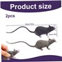 NethCasti Fake Souris 2pcs 8x2 Pouces Faux Rat de Souris réaliste effrayante avec Une Longue Queue en Plastique PVC à Longue Que