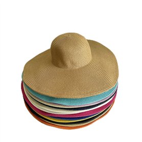 CWZZWS Chapeau de Soleil Paille Femme Papier Paille de Paille embalable Largeur jrot Chat de Soleil Dames Hatte du Chapeau de Pl