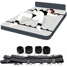 Kit d'exercices de Yoga en Nylon Noir Ceinture de Connexion réglable pour Les Mains et Les Pieds Confortable Epais Déguisement E