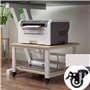 XTJS56QB Multifonction Support d'imprimante de Bureau, Support de Rangement Mobile sous Le Bureau, Plusieurs étagères à côté du 