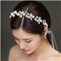 Guidre Serre Tête De Mariée En Forme De Vigne Avec Perles Argentées, Bandeau De Mariée Élégant Et Romantique Pour Femme Mariée D