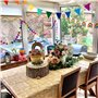 YBwanli Guirlande en Papier Ronde de 12 mètres, fanions triangulaires colorés et confettis, adaptée à la décoration d'anniversai