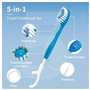Mini brosse à dents 5 en 1 avec dentifrice, fil dentaire, cure-langue, kit de voyage portable, brosses à dents jetables, mini br