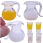 Nyutcwe Ensemble de Boissons Alimentaires Miniatures, 6pcs / Set Pichet à jus à l'échelle 1/12, Cuisine en Verre de poupée en Ve