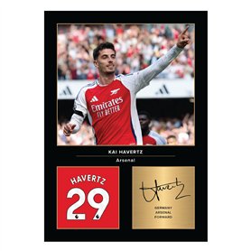 Icons Wall Art Kai Havertz Photo imprimée A4 signée Arsenal Cadeau pour les fans du Real Madrid Reproduite numériquement Signatu