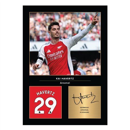 Icons Wall Art Kai Havertz Photo imprimée A4 signée Arsenal Cadeau pour les fans du Real Madrid Reproduite numériquement Signatu