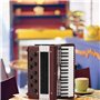 6CM Miniature en Bois Rouge modèle d'accordéon modèle Instrumental avec boîte délicate Music