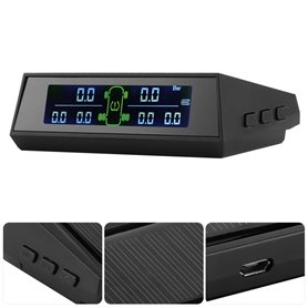 Aukson Systèmes de Surveillance de la Pression des pneus Détecteur TPMS de Solaire avec capteur Externe LCD 6 pour VR