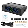 Aukson Systèmes de Surveillance de la Pression des pneus Détecteur TPMS de Solaire avec capteur Externe LCD 6 pour VR