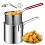 Friteuse, mini-friteuse, en acier inoxydable, poêle avec panier, mini- pour frites tempura