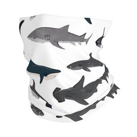 Shark Masque facial imprimé nautique bandana cache-cou foulard magique bandeau sans couture Guêtre sport extérieur