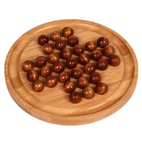 KITCISSL Jeux de Societes Adultes Solitaire en Bois Activité Cognitive Diamant Chess Jeux de Plateau Puzzle Solitaire Board Jeu
