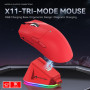 Attack Shark X11 Souris de Jeu avec Station de Chargement magnétique, capteur de Jeu PixArt PAW3311, Souris de Jeu sans Fil/Fila