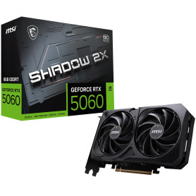 MSI NVIDIA GeForce RTX 5060 8G Shadow 2X OC Carte Graphique Gaming GDDR7 128 Bits, Fréquence Boost jusqu'à 2535 MHz, PCIe Gen 5,