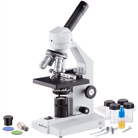 Microscope vétérinaire 40X-2000X avec platine mécanique.